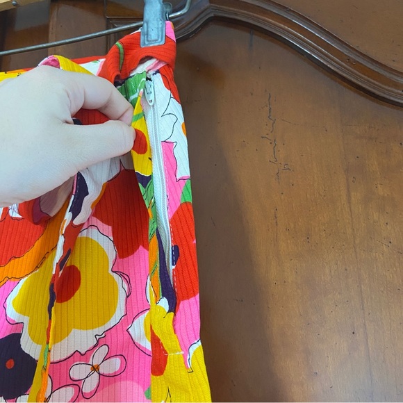 Vintage 60s 70s Psychedelic Floral Midi Maxi Skirt | Size XS - Picture 4 of 8